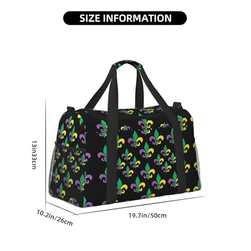 Retro Mardi Pattern Duffel Travel Gym Sports Overnight Weekend Duffle Bags For Men Women4