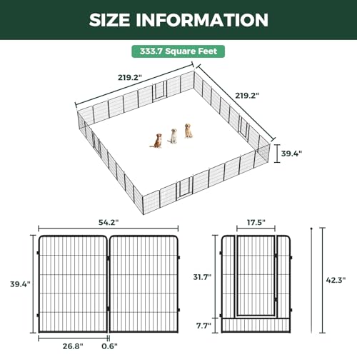 Image of FXW Instant Dog Playpen, RV Camping, Outdoor & Yard, 40 inch H, 32 Panels | Portable, Easy setup, Heavy-duty, DIY layouts, For Medium & Large Dogs, Patented