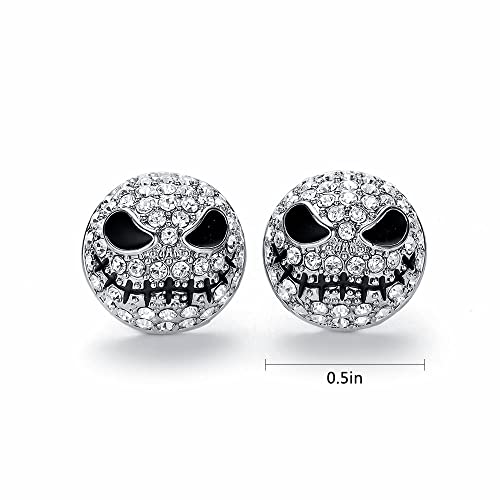 Blingsoul Mare Night Horror Skull Earrings - Before Christmas Skellington Crystal Pave Jewelry3