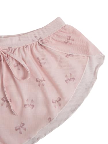 Image of MakeMeChic Women's Pajama Bottoms Floral Print Tie Front Micro Short Side Slit Summer Lounge Shorts