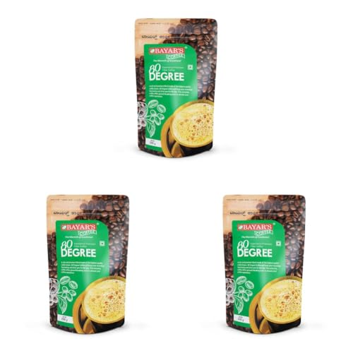 Image of Bayar's Coffee 80 Degree Filter Coffee Powder 200g | Bold South Indian Blend with 80% Coffee & 20% Chicory |Strong Decoction & Rich Aroma | Freshly Roasted & Ground for Every Cup (Pack of 3)