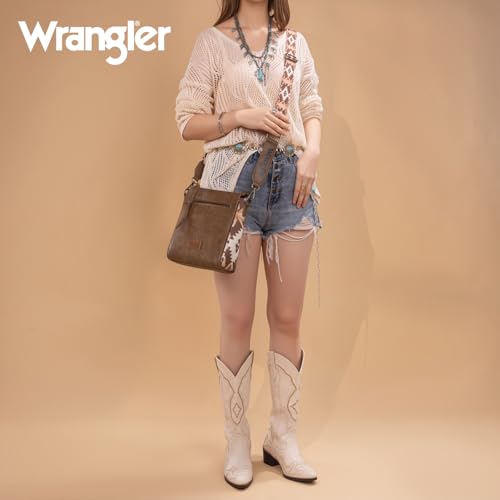 Image of Wrangler Aztec Crossbody Purse Medium Shoulder Bags for Women Western Handbag with Guitar Strap