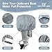 Explore Land Outboard Motor Cover - Waterproof 600D Heavy Duty Boat Engine Hood Covers - Fit for Motor 115-225 HP, Grey