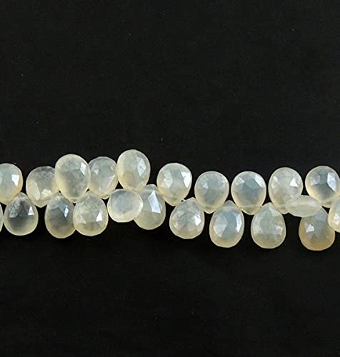 Perles Calcédoine Silverite goutte poire pour sublimer vos tenues d'été et bijoux bohèmes