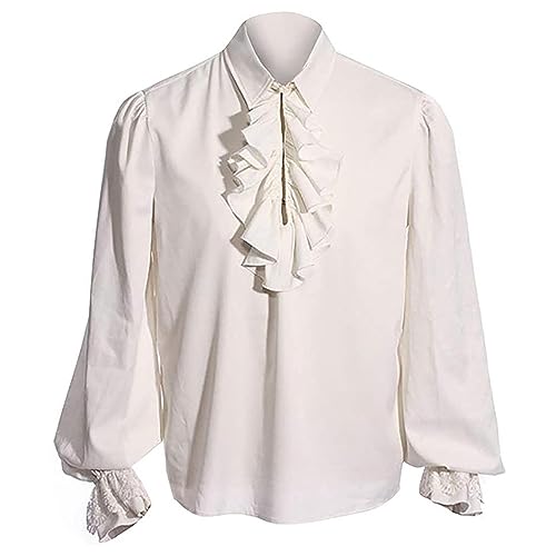 EviKoo Steampunk Camisa con volantes para hombre, estilo gótico, victoriano, estilo medieval, disfraz renacentista, gótico, ropa de manga larga para cosplay
