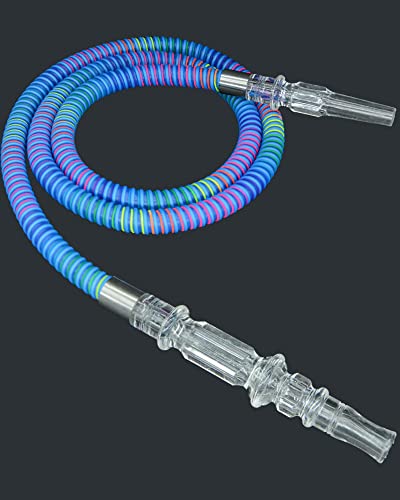 63In Rainbow Color Hookah Hose Clear Acrylic Hookah Accessories (Blue) #TOP2