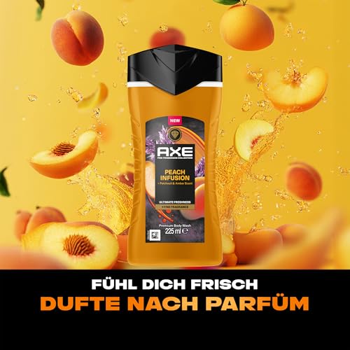 Axe Fine Fragrance Collection DUSCHGEL/FLUESSIGSEIFE Peach Infusion Premium Body Wash für 12 Stunden langanhaltende Frische verleiht einen… – Ansicht 6