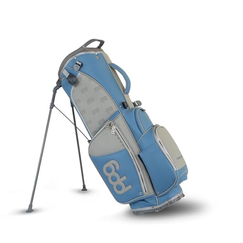 PPG Pin Point Golf Triumph Series Leather Stand Bag, 7-Way Club Divider, Protective Cover, Multiple Pockets for Organization, Easily Attaches to Pushcar & Trolley by PPG Pin Point Golf - Used condition - US$246.07