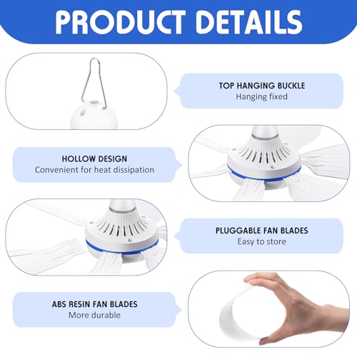 Ventilateur de plafond portable USB Glooglitter avec télécommande lot de 2 - 4