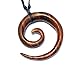 Swimmi Spiral Natural Sono Wood Necklace, Hand Carved Wooden Necklace, Handmade Adkustable 16 to 32 Inch Cords Māori Koru Peace Pendant Wooden Necklaces for Women Men Jewelry (CA394)