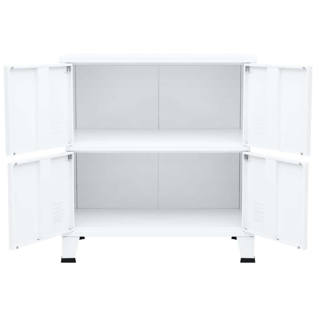 Willood Armario Industrial Baúl Oficina Despacho Archivos Estudio Almacenamiento Muebles Estante Decoración Acero Blanco 75x40x80 cm