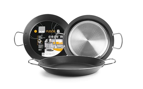 Paellera - paellera de 30 cm, ideal para preparar comidas, hecha de acero y apta para todo tipo de fuegos, ligera y fácil de limpiar.