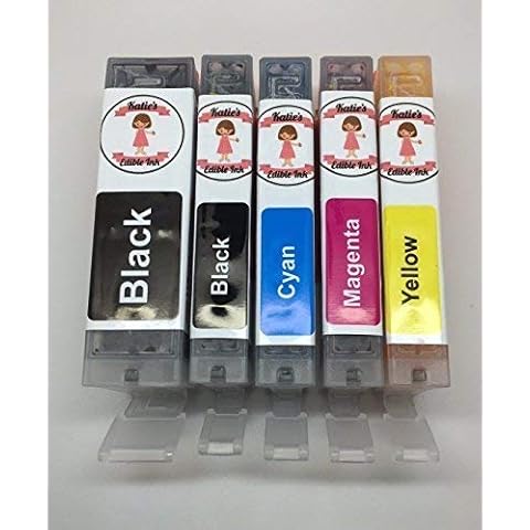 Katies Edible Ink Cartridge XL Capacity Set Compatible With Canon IP7250 MG5450 MG5550 MG5650 MG6350 iX6850 MX925 550/551 Cover