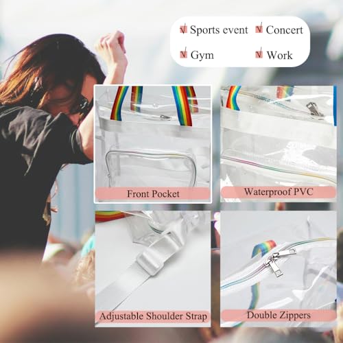 12x6x12 Stadium Bag - Clear Tote with Shoulder Strap, Stadium Approved for Concert, Work, Gym4