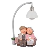 HEALEEP Älteres Paar Figur aus Sicherem Kunstharz Kompakte Hochzeitsdeko und Valentinstagsgeschenk Nachttisch Statue für Wohnzimmer und Jubiläum