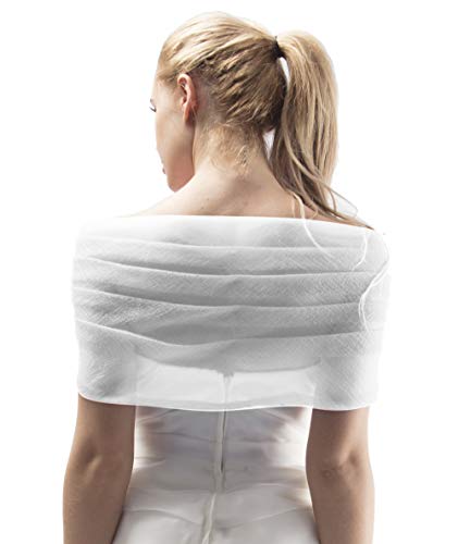 Alivila.Y Fashion Mesh Buckle Wrap Shrug Shawl Scarf 01-White Mesh - Thumbnail 2