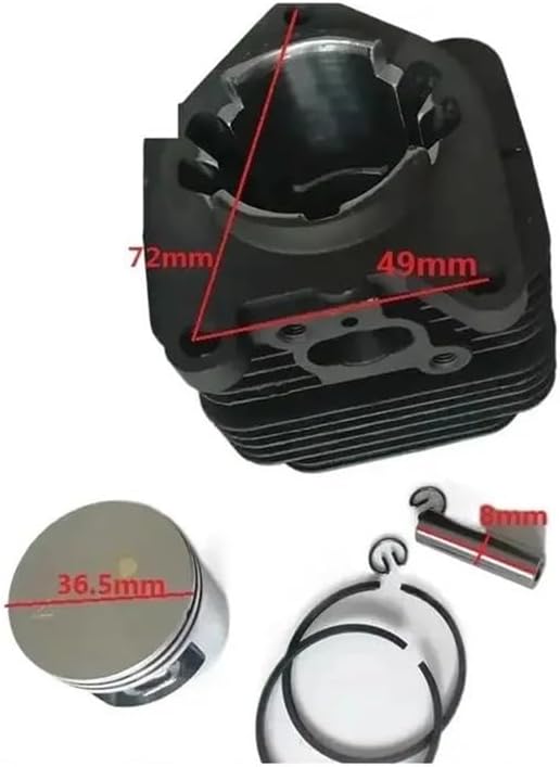 Cylinder W Piston Ring Pin Clips Assembly 36.5MM Fit for S30 30cc