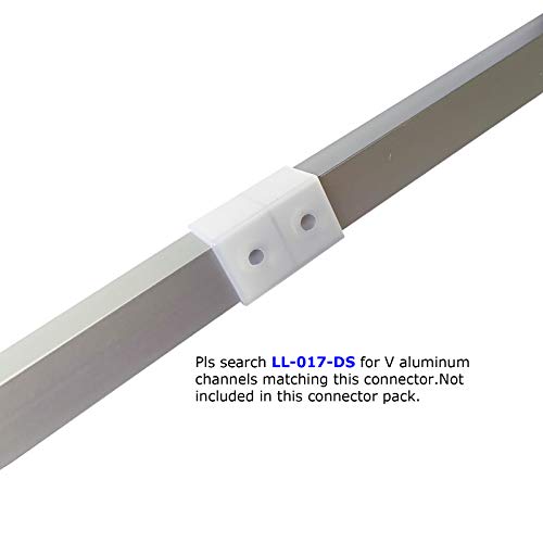 Litever 90 Degrees Corner Connectors, ONLY for Litever Slim V Shape LED Strip Aluminum Channels, Screws Included, LL-016-90D