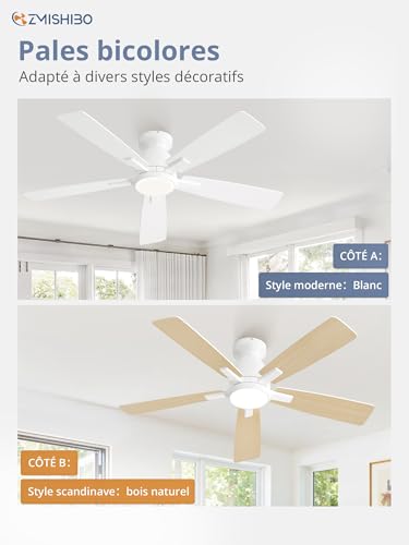 Ventilateur de plafond avec lumière et télécommande pour rafraîchir le salon - 6