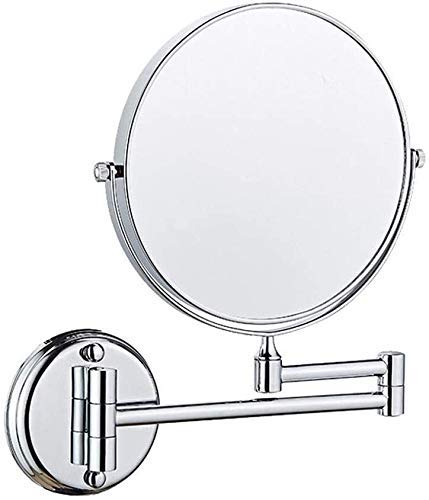 Specchio a Parete, Specchio for Trucco cosmetico da Barba da Bagno Pieghevole - Ingrandimento 3X/1X con Foratura o Senza Foratura