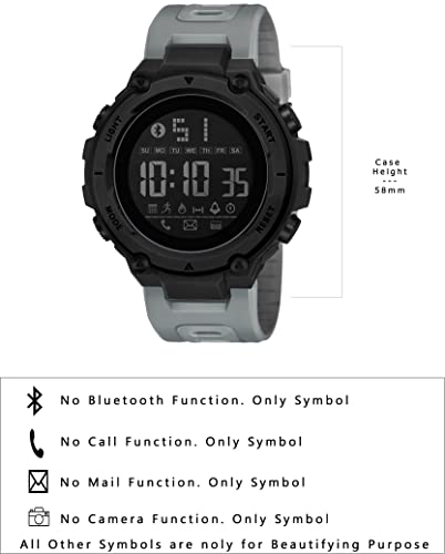 Image of Shocknshop Digital Sports Stylish Multifunctional Electronic LED Black Dial Wrist Watch for Men Boys -WCH78
