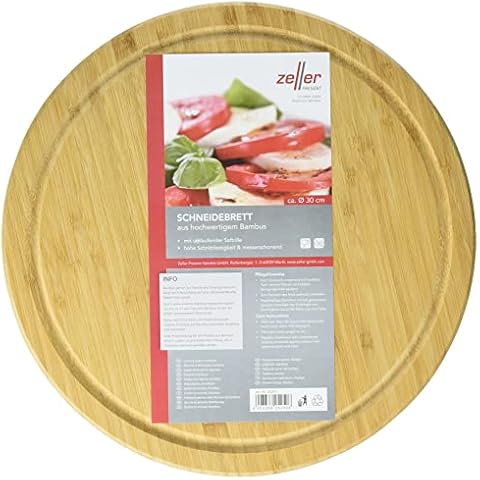 Zeller 25250 Tabla para Cortar de Bambú, Redonda 30x30x2 cm Cover