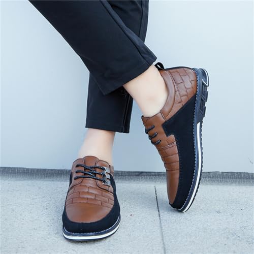 Image of Mens Business Casual Loafers Shoes for Male Lace-up Stylish Work Office Working Oxfords