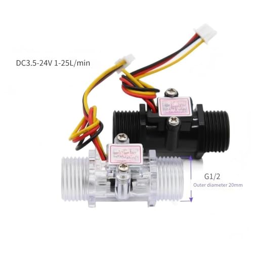 Sensor de flujo de agua transparente G1/2 de efecto Hall para evitar fallos en dispensadores 4