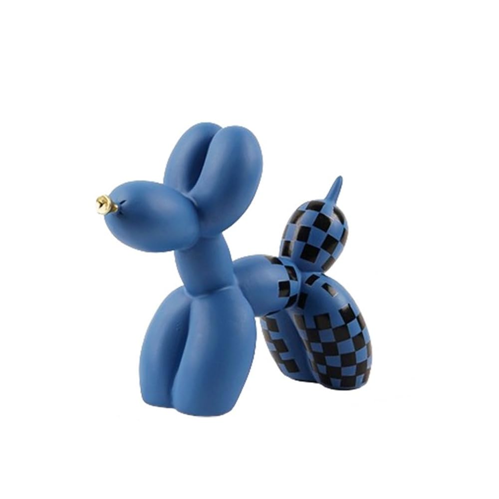 qianyue Resin Abstract Balloon Dog Sculpture Figurine Craft Home Table Decoration Geometry Resin Wildlife Dog Figurine Craft (blue)