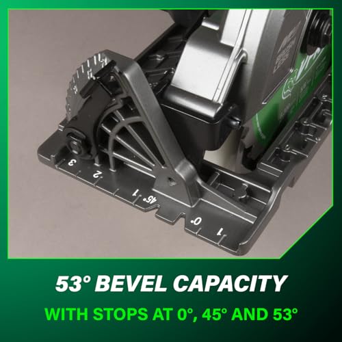 Metabo HPT 36V MultiVolt 7-1/4 Inch Rear Handle Circular Saw, Cordless Circular Saw with 36V Battery, Lightweight Design, 53° Bevel Capacity, Brushless Motor, Electric Brake, C3607DWA