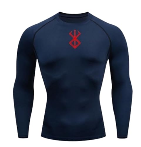 Camiseta De Compressão De Corrida Masculina Futebol Respirável Apertada Manga Longa Exercício Rash G
