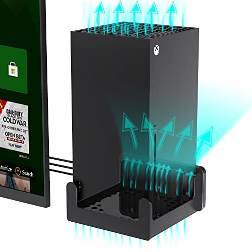 PlusAcc Wall Mount for Xbox Series X – Hanging Wall Stand Shelf Holder for Xbox X Gaming Console, Vertical Bracket Accessories with Cooling Ventilation Design, Open Port Access (Black)