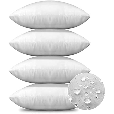 JOTOM Outdoor Cushion Inserts 45x45cm Waterproof Premium Cushion Inner Pads 18"x18" Pillow Filling Set of 4 Decorative Square Pillow Inserts Sofa Pillow Stuffer Patio Garden Blench Couch Bed Cushions Cover
