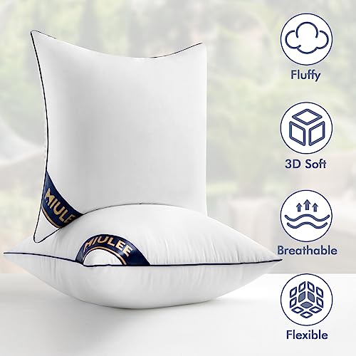 Miulee 2P_RIBBON_PILLOW_INSERTS_18IN 18X18 Pillow Inserts Set Of 2 Throw Pillows 18 Inch Premium Down Alternative Pillow Inserts Decorative Pillow Stuffer thumb #2