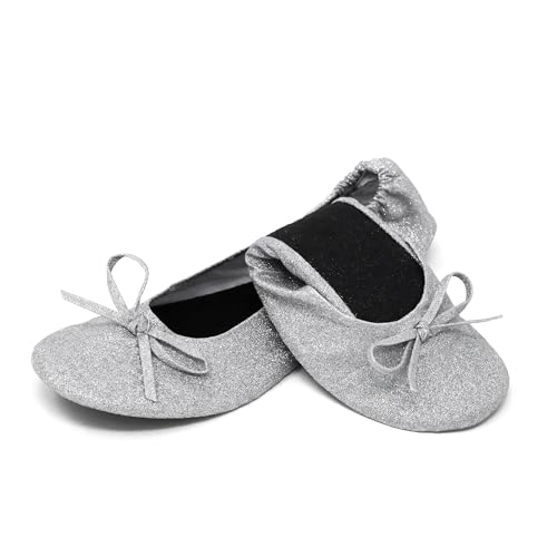 Silky Toes Sparkly Foldable Flats for Women Purse with Glitter Ballet Slippers Wedding Travel Flat Shoe2