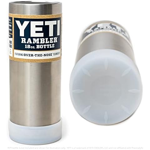 Thermalyfe Silicone Boot Sleeve Low Profile for Yeti Rambler Bottles and Cups (Frost, 18oz) Cover