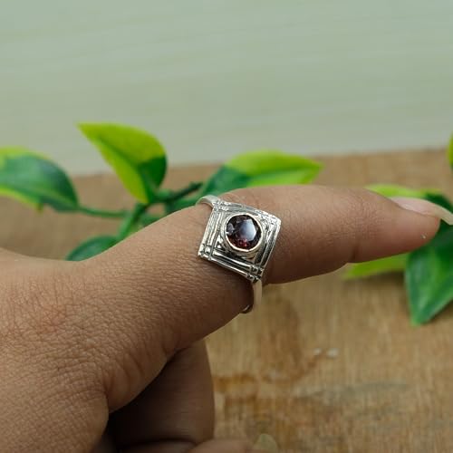 Grenat rouge naturel bague argent 925 cadeau idéal maman et copine