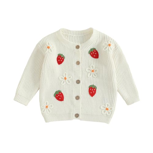 Toddler Baby Girl Cardigan Christmas Knit Sweater Long Sleeve Button Down Knitwear Kids Fall Winter Coat