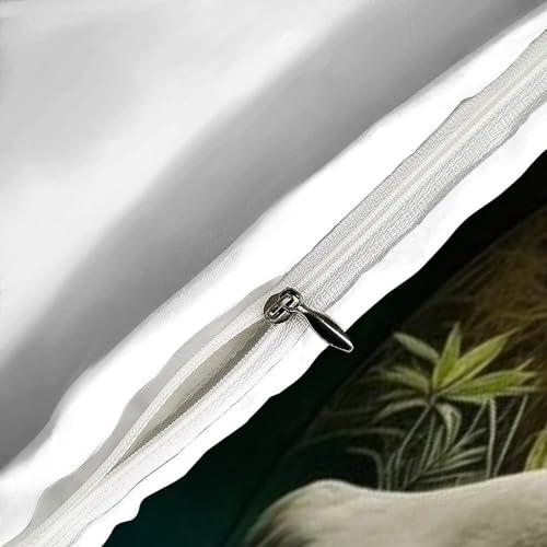 Housse de couette cheval blanche sans repassage parure lit simple anti-plis