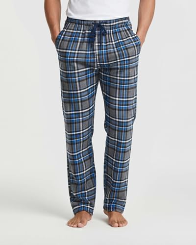 Image of Real Essentials 3 Pack: Men's Soft Cotton Flannel Pajama Pants PJ Lounge Bottoms Elastic Waist Pockets (Big and Tall)
