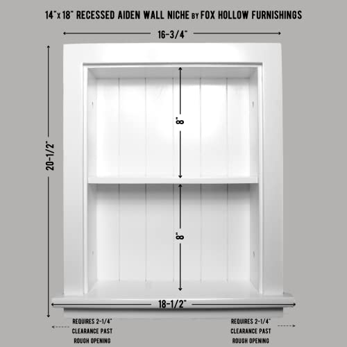 Fox Hollow Furnishings 14X18 Recessed Aiden Wall Niche (W/Beadboard Back) (White) #TOP3