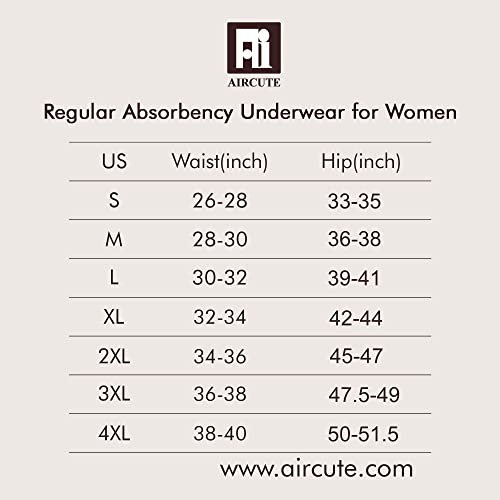 Aircute Absorbent Urinary Incontinence Underwear For Women, Lace Hiphugger Panties For Bladder Leaks Protection, Light 25Ml (Medium) #TOP3