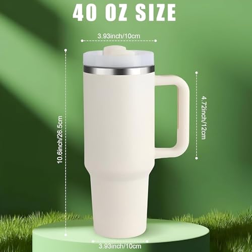 Image of SKDBPM Personalized Stainless Steel Tumbler with Handle, 1200ml Capacity, Black Insulated Travel Mug with Straw, Custom Name Design (White(3rd Generation))
