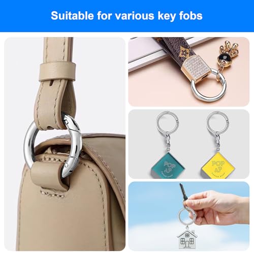 HavaCue 40 Stück Karabiner Rund 4 Größen O-Ring Karabiner,20/24/27/33mm Karabinerhaken Rund Silber Runde Karabiner,Metall Karabiner Ring für Taschen Geldbörsen DIY Handwerk