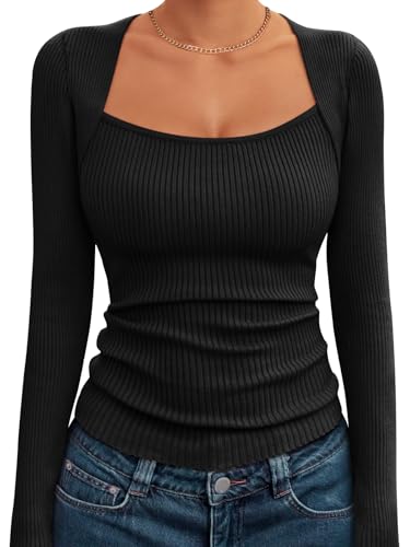 LILLUSORY Sweaters for Women Fall Outfits 2025 Long Sleeve Shirts for Women Knit Pullover Sweater...