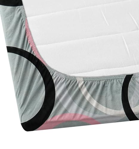 Image of DECORUM Glace Cotton All Around Elastic Fitted Single Bedsheet (72 inchx48 inch) with 1 Pillow Cover | Soft, Smooth & Wrinkle-Free Fabric | Fits Up to 6 inch Mattress | 200-220 TC
