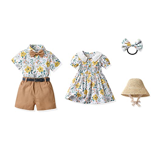 Image of FAXSON Baby Boys Girls Brother and Sister Matching Outfits Clothes