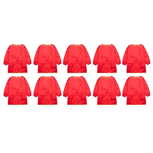 Dualoai 10 Batas Impermeables para Niños Tallas S/M/L, Ideales para Pintar Y para La Alimentación Infantil.