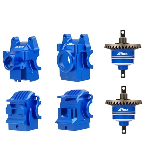 NMNRC Steel 2PCS Front Rear Differential & Diff Gearbox Case Cover Kit for 1/10 Slash 4x4 Hoss Stampede 4X4 Rustler F-150 4WD VXL Upgrades Part