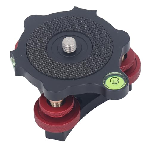 Camera Leveler Tripod Leveling Base, Aluminum Alloy 3 Axis Leveler, Built in Bubble Level for Cameras, Angle Adjustment for Macro Photography